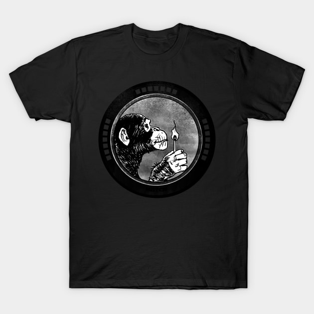 monkey macht black T-Shirt by sambukino